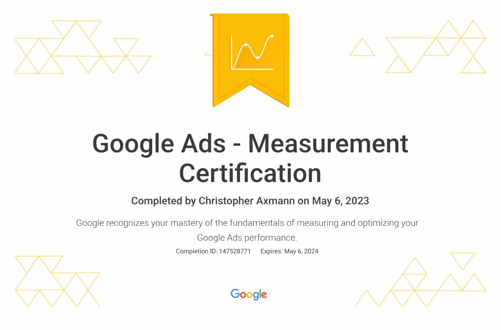 Google Ads Measurement Certification christopher media Google Ads Measurement Certification christopher media